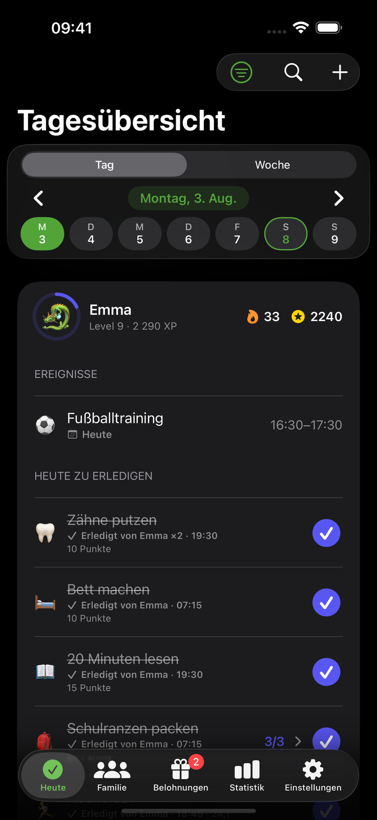 Tagsüber schön, nachts ruhig
