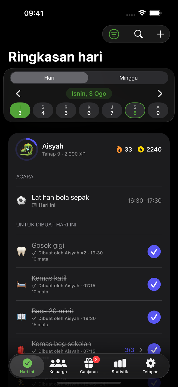 Cerah waktu siang, tenang waktu malam